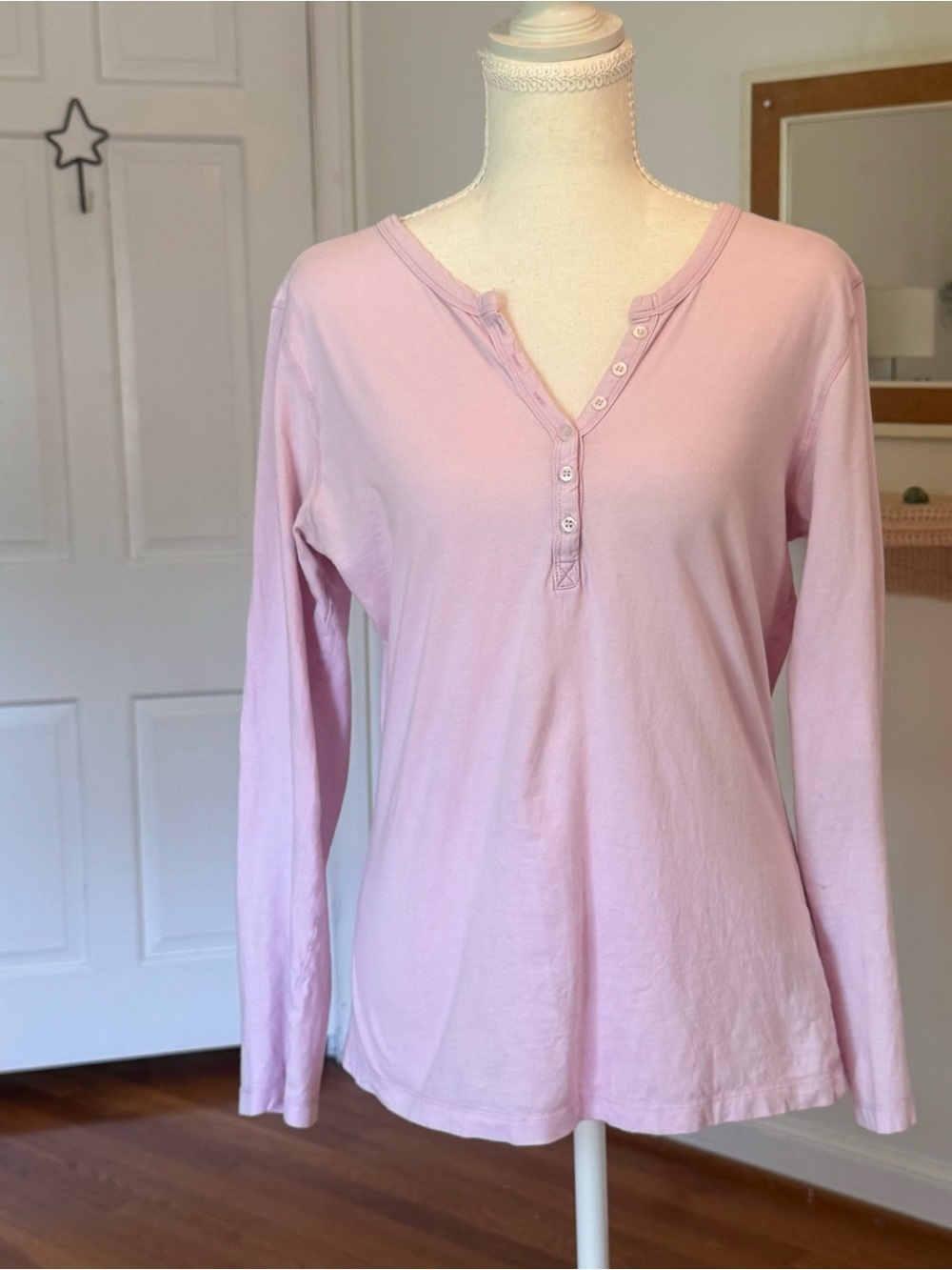 Peter Alexander Premium Australian Brand L/S Pink Henley Pajama Top /Outfit Top